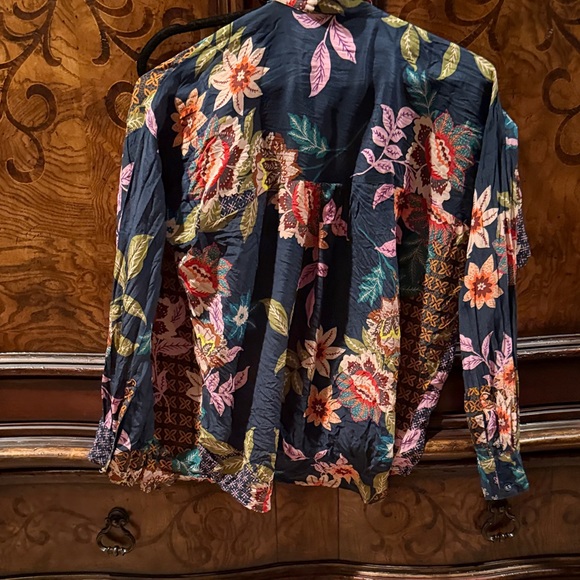 Johnny Was Multicolor Silk Blouse - Picture 4 of 5